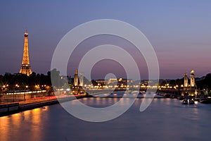 Seine river and Eiffel Tower