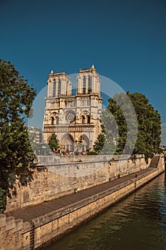 Seine River and Notre-Dame Cathedral in Paris