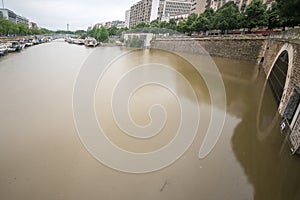 Seine river overflows in Paris photo