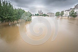 Seine river overflows in Paris photo