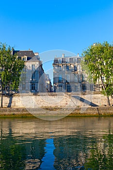 Seine river at Saint Lois island , Paris.