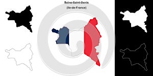 Seine-Saint-Denis outline map photo