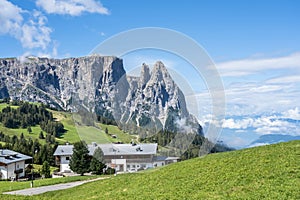 Seiser Alm with Sciliar (Schlern), South Tyrol, Italy
