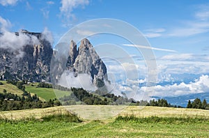 Seiser Alm with Sciliar (Schlern), South Tyrol, Italy