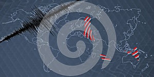 Seismic activity earthquake Comoros map