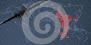 Seismic activity earthquake Mayotte map