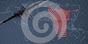 Seismic activity earthquake Namibia map