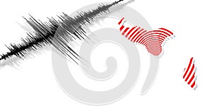 Seismic activity earthquake Tonga map