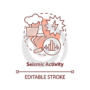 Seismic activity red concept icon