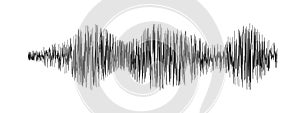 Seismogram or lie detector graph. Earthquake episode. Earth ground motion, sound or pulse record wave. Polygraph or