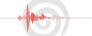 Seismogram of seismic activity or lie detector red record