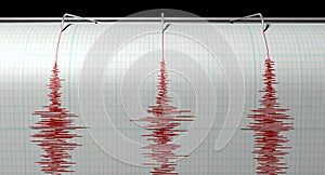 Sismografo terremoto attività 