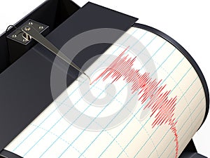 Seismograph instrument recording photo