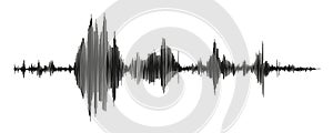 Seismograph measurement or lie detector graph. Seismic measurements with data record. Vector illustration