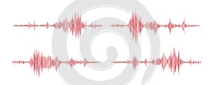 Seismograph measurement or lie detector graph. Seismic measurements with data record. Vector illustration