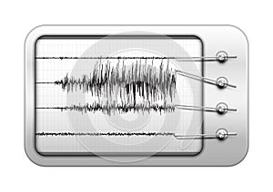 Seismograph recording seismic activity and detecting an earthquake, seismology equipment for earthquake researching and prediction