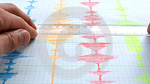 Seismological device sheet - Seismometer, ruler