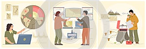 Seismology Flat Square Illustrations