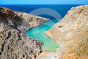 Seitan Limania beach on Crete, Greece