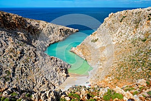 Seitan Limania beach on Crete, Greece