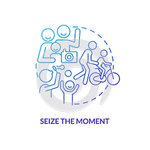 Seize moment blue gradient concept icon