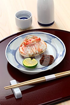 Seko gani, steamed female snow crab, japanese food