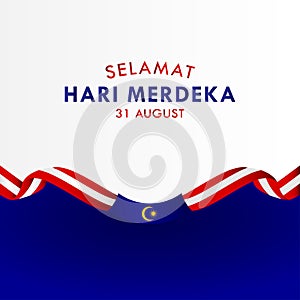 Selamat Hari Merdeka Malaysia Vector Design For Banner Print and Greeting Background. Malaysia Independence Day