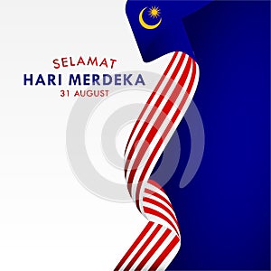 Selamat Hari Merdeka Malaysia Vector Design For Banner Print and Greeting Background. Malaysia Independence Day photo