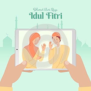 Selamat hari raya Idul Fitri is another language of happy eid mubarak in Indonesian