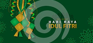 Selamat hari raya idul fitri banner background design