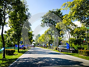 SELANGOR, MALAYSIA - 28 April 2018 : flags and banners of political parties that will participate in Malaysia`s 14th General Elect