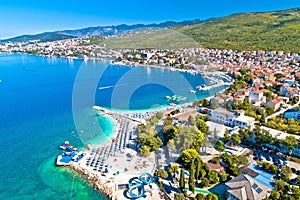 Selce and Poli Mora turquoise beach aerial view photo