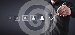 Select best employee. Human resources management