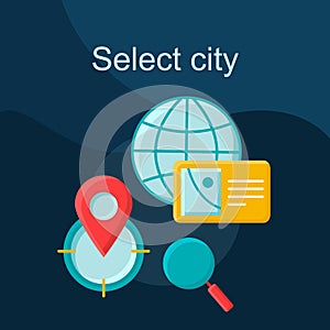 Select city flat concept vector icon