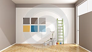 Select color swatch to paint wall