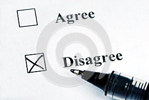 Select the Disagree option photo