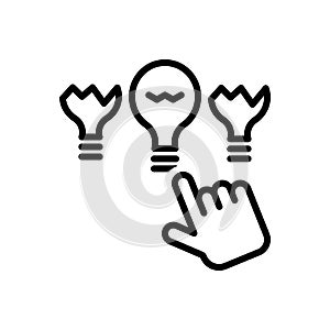 Black line icon for Select, choice and pick