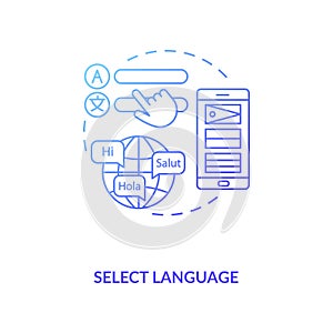 Select language concept icon