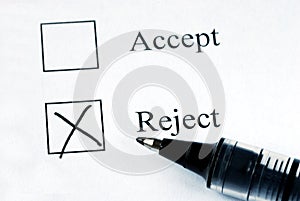 Select the Reject option