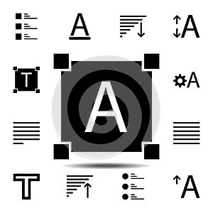 Select text icon. Simple glyph, flat vector of Text editor set icons for UI and UX, website or mobile application