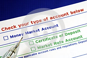 Select your bank account in the deposit slip