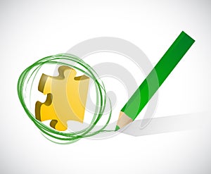 Selected puzzle piece illustration design