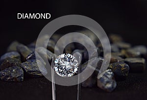 Selected real diamonds Valuable, expensive and rare For making luxurious jewelry photo