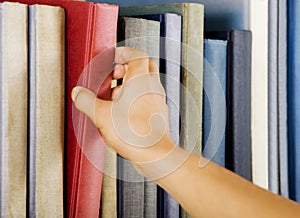 Selecting a book photo