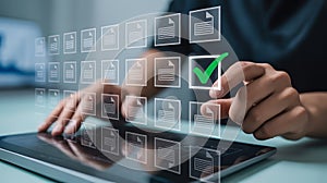 Selecting document from digital interface selection technology