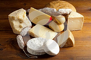 Selection of Cheese and salami