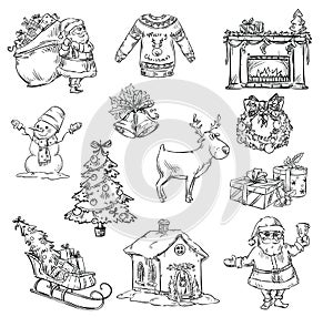 Selection of Christmas symbols