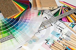 Selection of colors and materials for home renovation