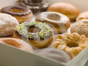 Selection Of Doughnuts In A Tray