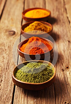 Selection of dried ground spices